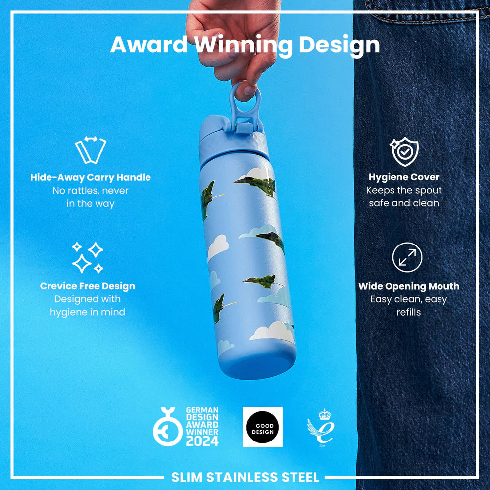 Ion8 Slim Stainless Steel Water Bottle Fighter Jets