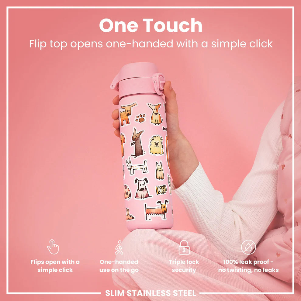Ion8 Slim Stainless Steel Water Bottle Dogs