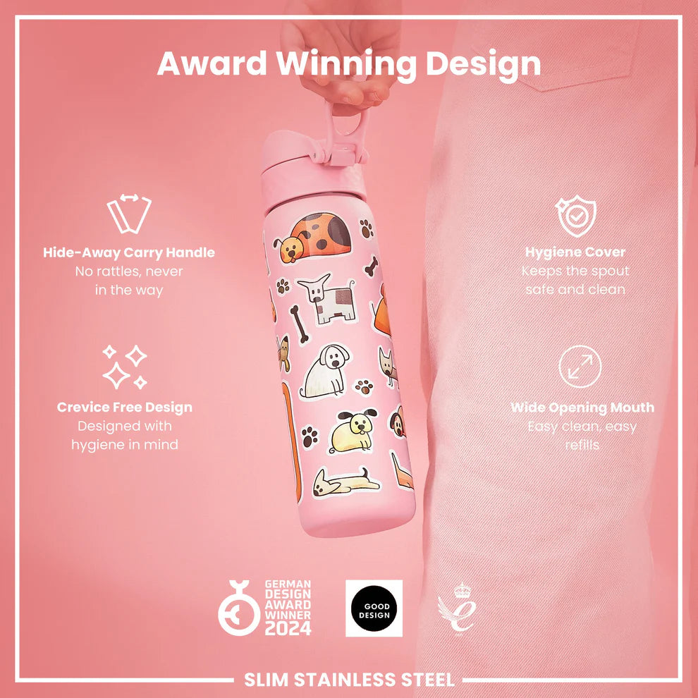 Ion8 Slim Stainless Steel Water Bottle Dogs