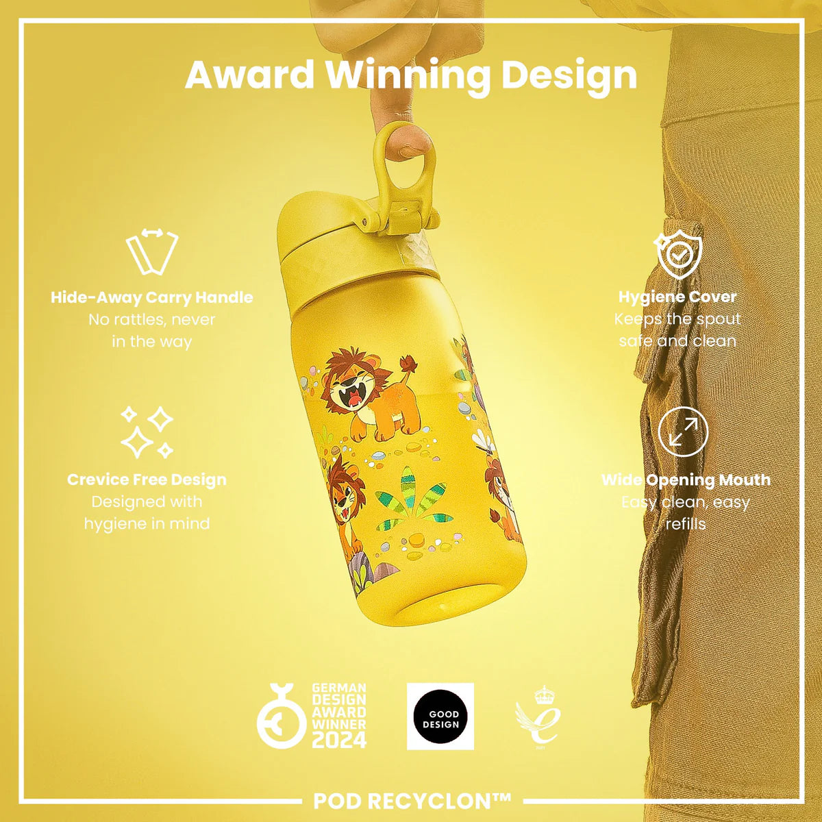 Ion8 Pod Water Bottle Lions