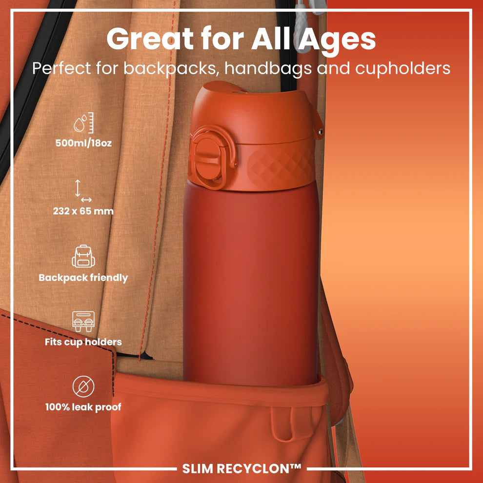 Ion8 Slim Water Bottle Hearty Orange