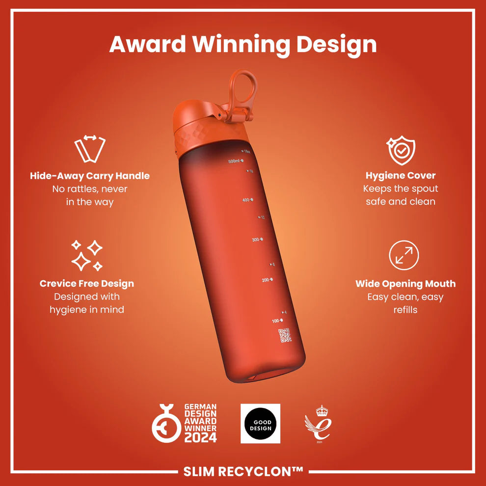 Ion8 Slim Water Bottle Hearty Orange