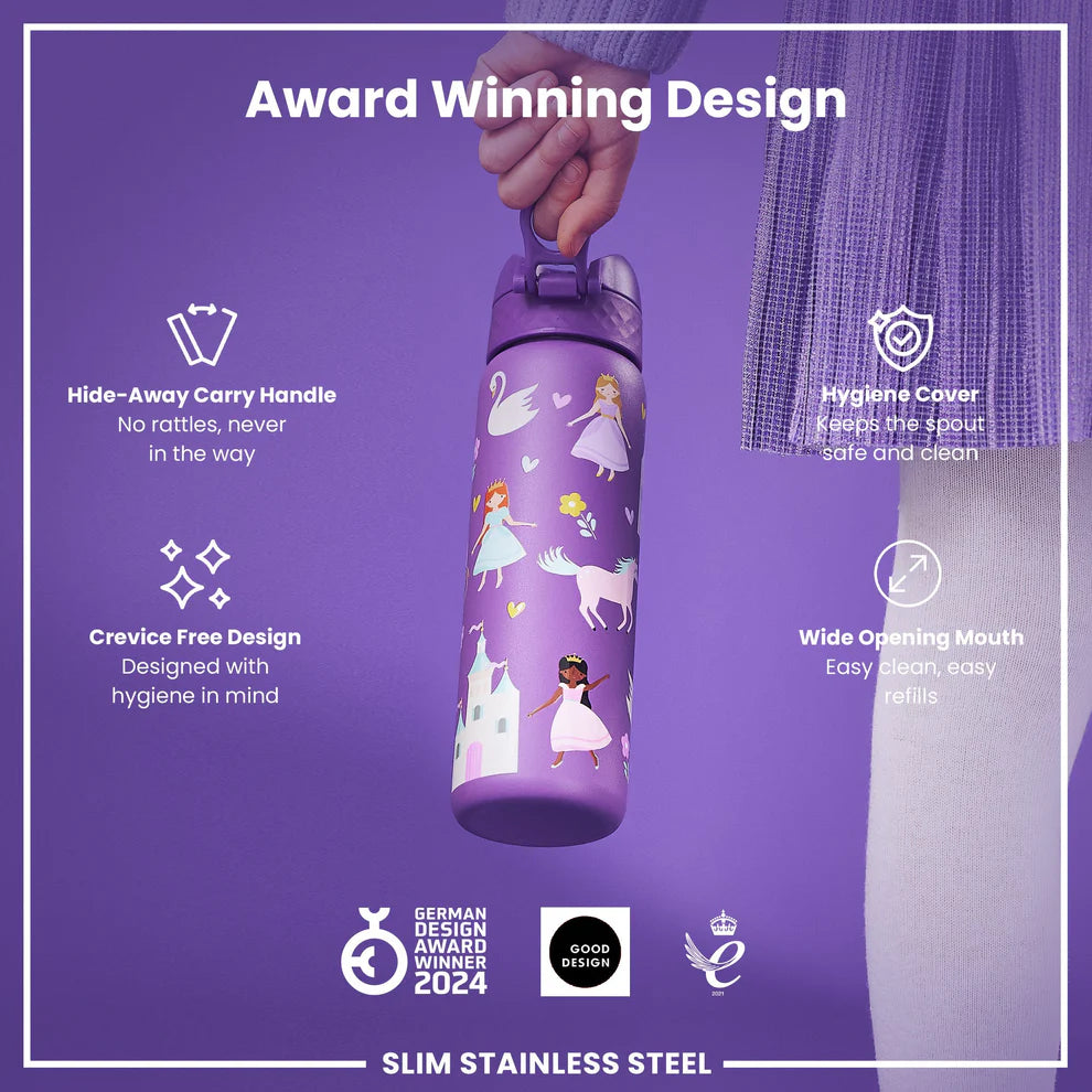 Ion8 Slim Stainless Steel Water Bottle Princess