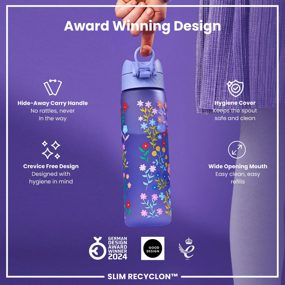 Ion8 Slim Water Bottle Delicate Floral