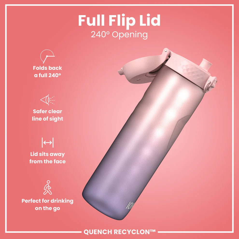 Ion8 Quench Water Bottle Periwinkle Rose Motivator