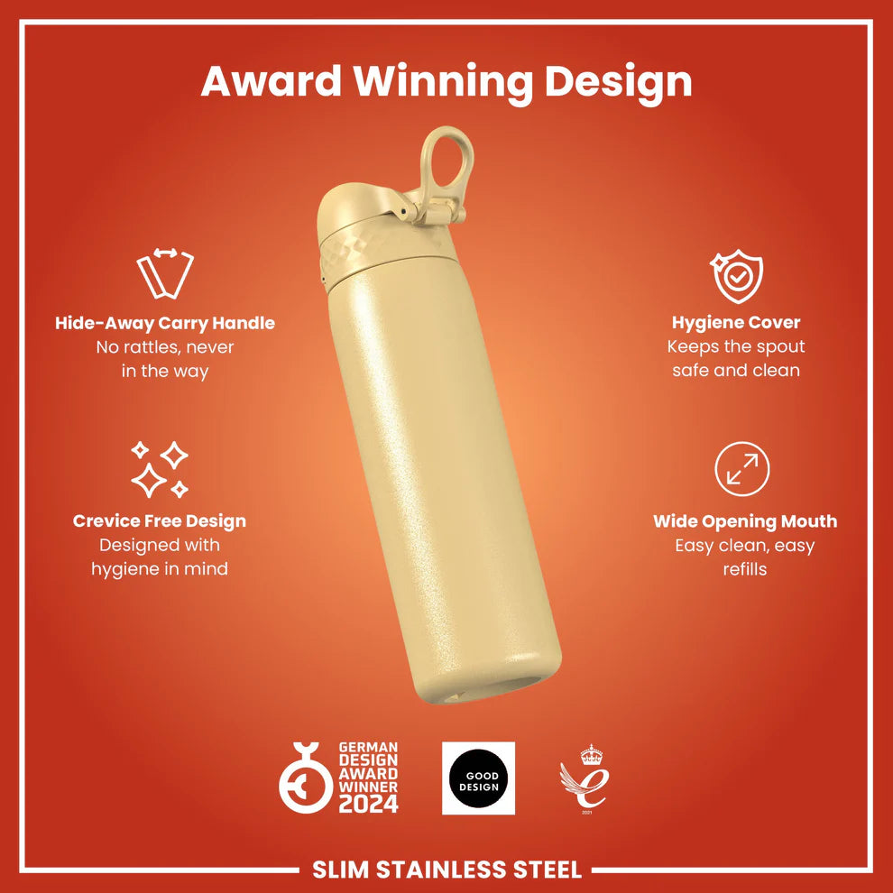 Ion8 Slim Stainless Steel Water Bottle Desert
