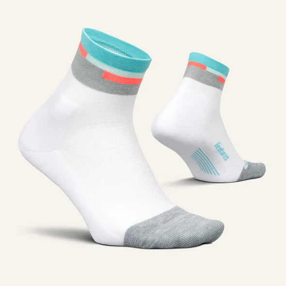 Feetures Elite LC Quarter Aquatic White 1 Pair x 3