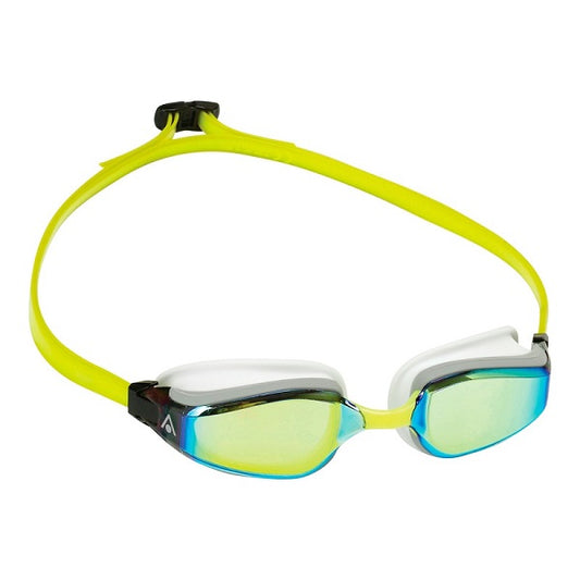 AquaSphere Fastlane Goggle White Yellow Mirrored Lens