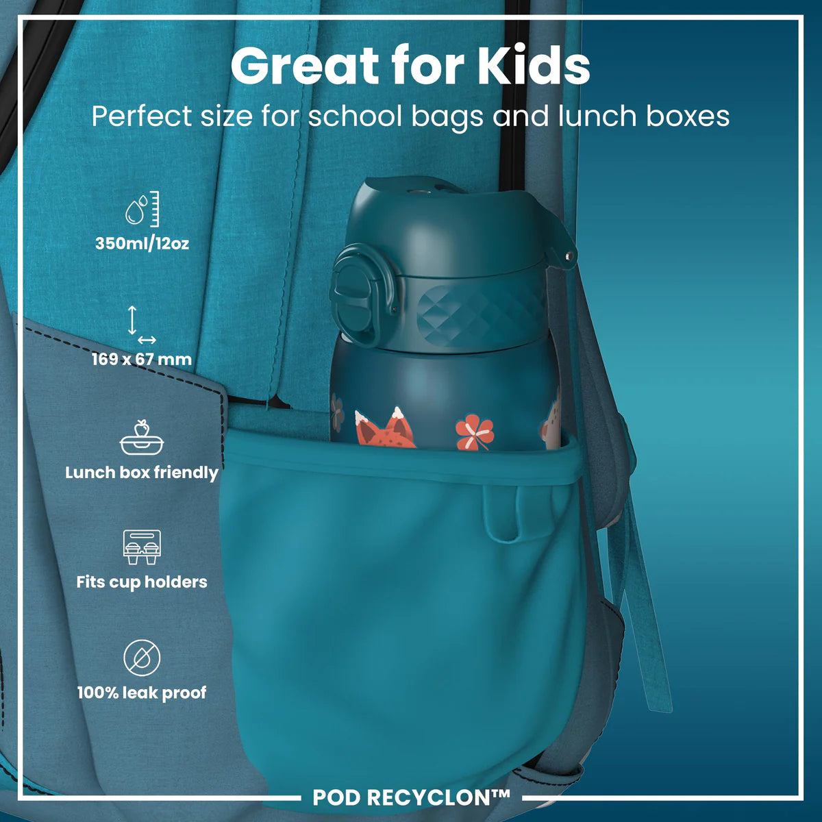 Ion8 Pod Water Bottle Forest Animals