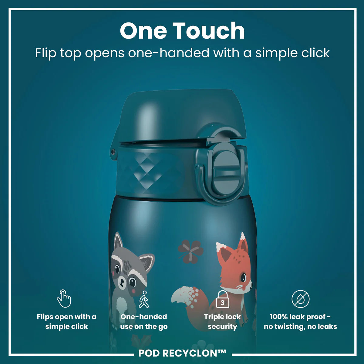 Ion8 Pod Water Bottle Forest Animals