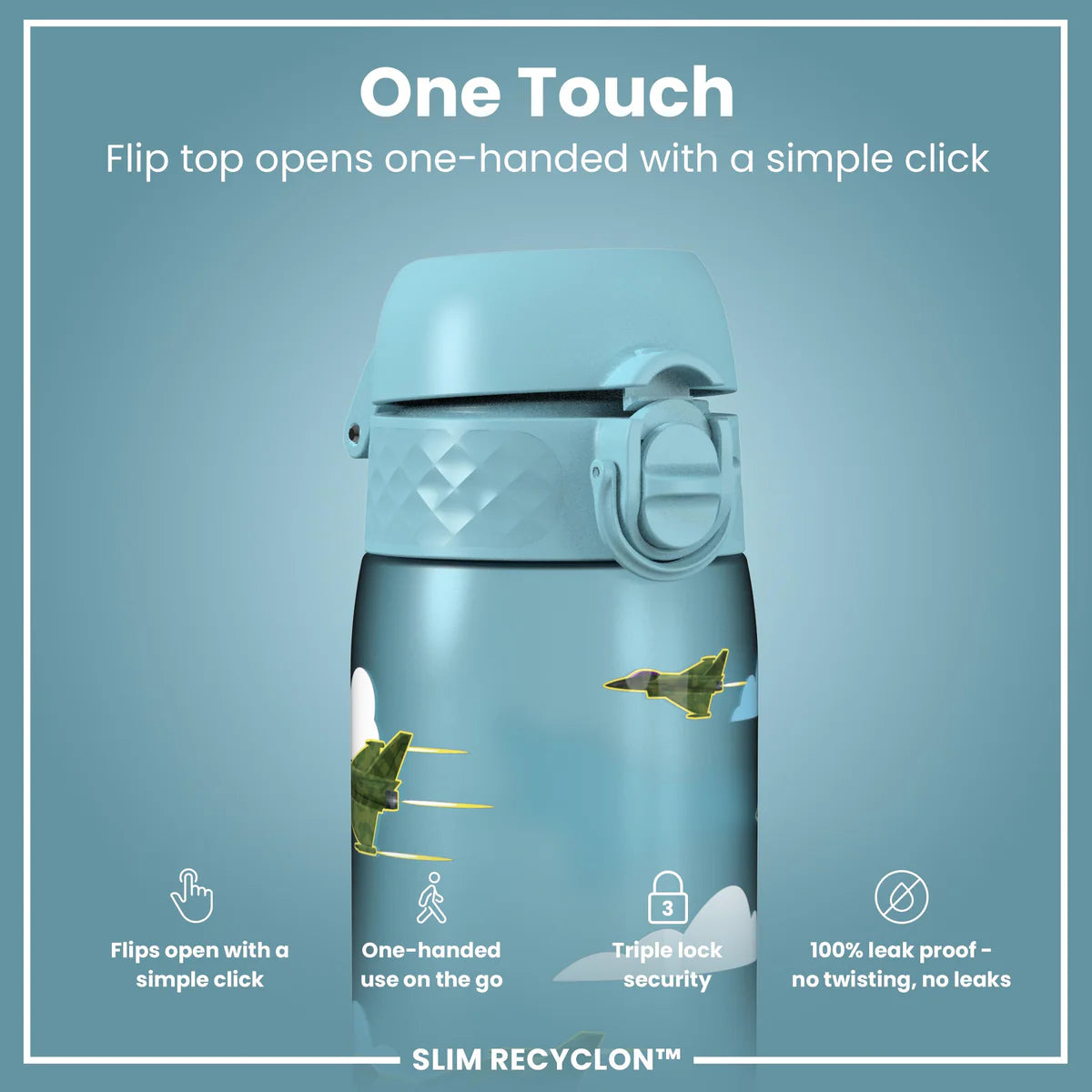 Ion8 Slim Water Bottle Fighter Jets