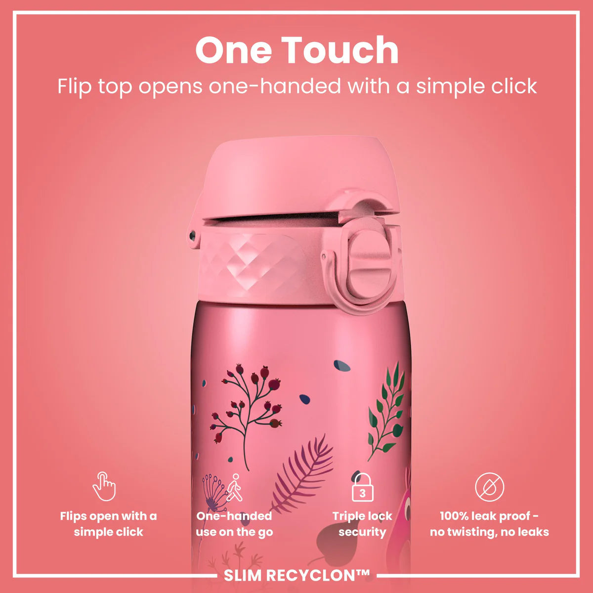 Ion8 Slim Water Bottle Flamlingos