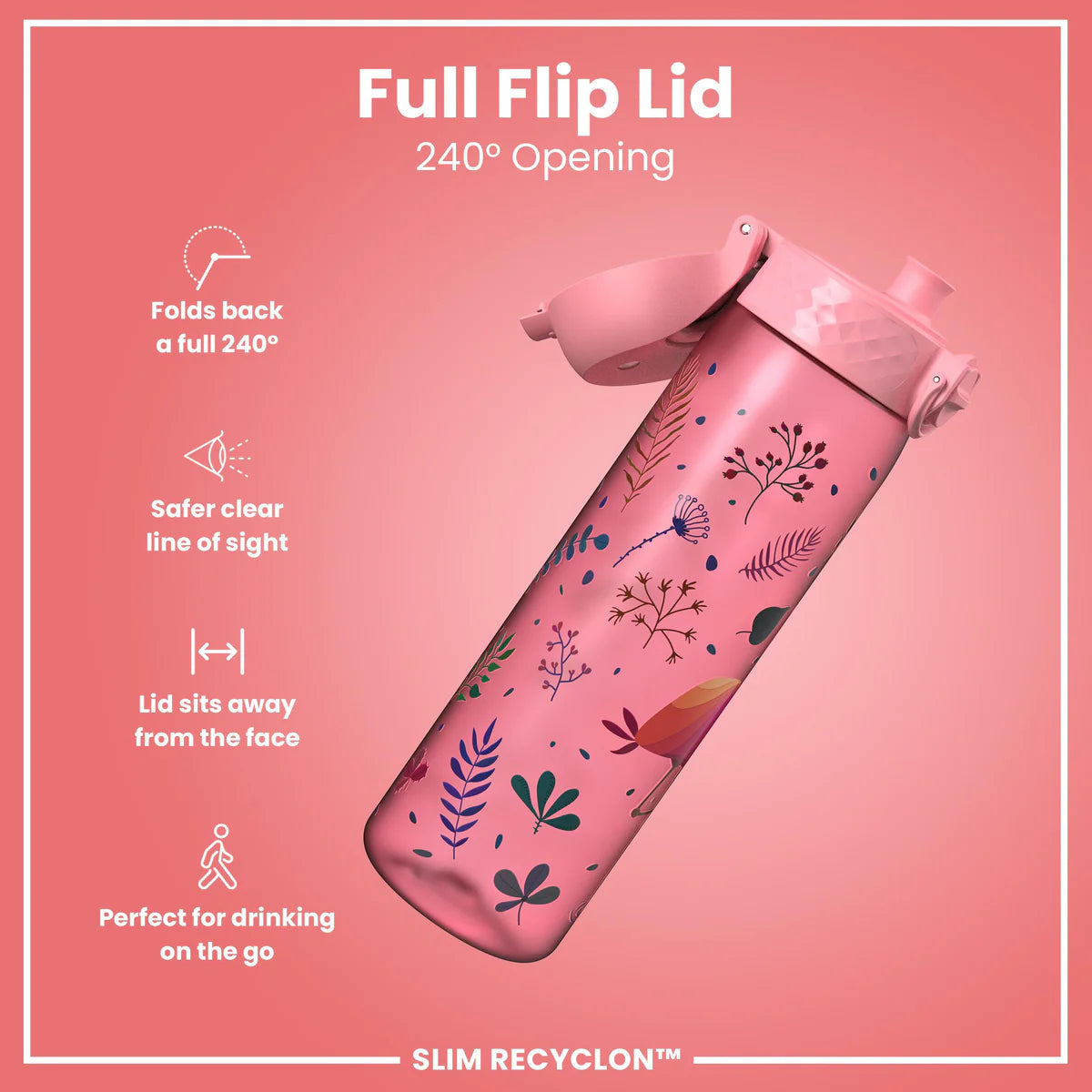 Ion8 Slim Water Bottle Flamlingos