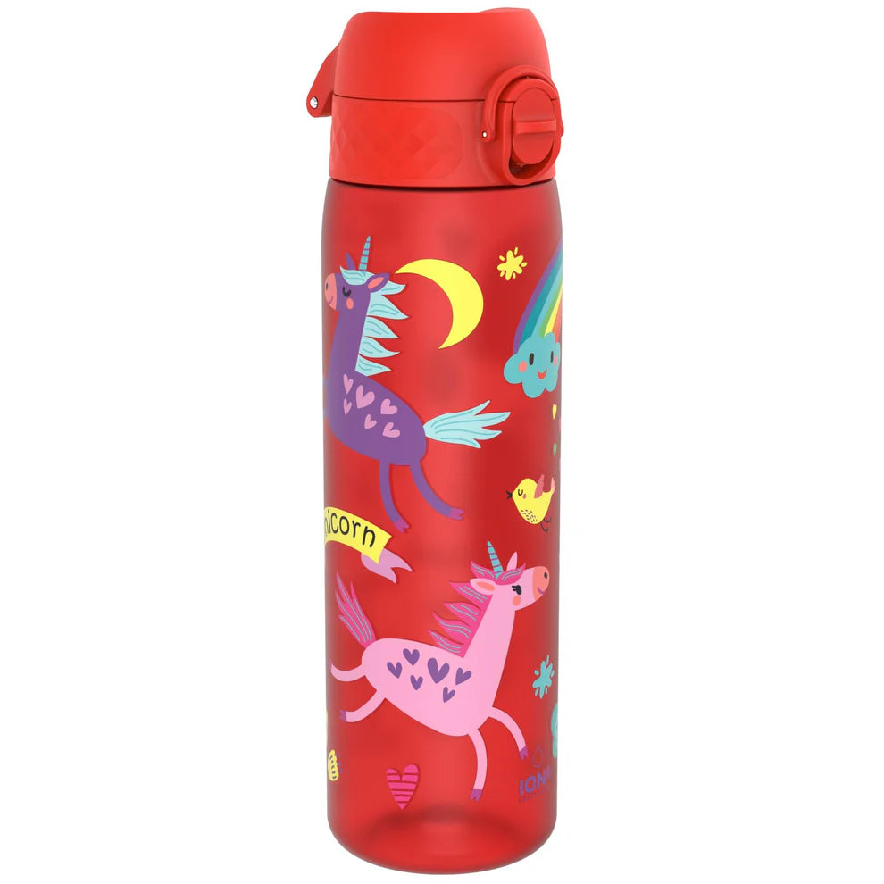 Ion8 Slim Water Bottle Unicorns Red