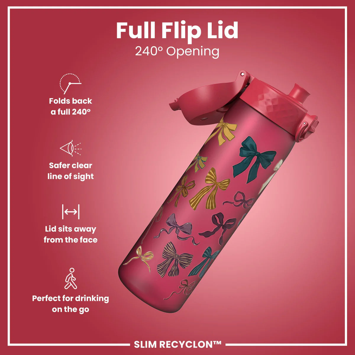 Ion8 Slim Water Bottle Bows