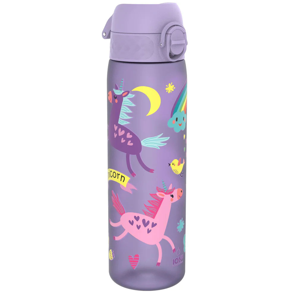Ion8 Slim Water Bottle Unicorns Purple