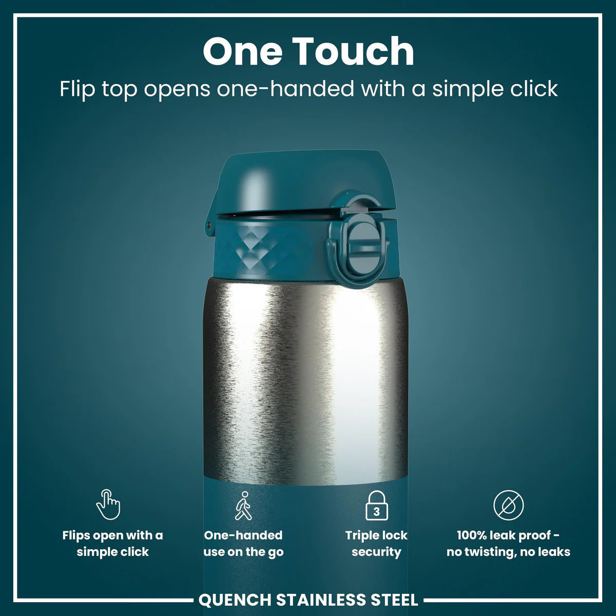 Ion8 Quench Stainless Steel Water Bottle Deep Teal