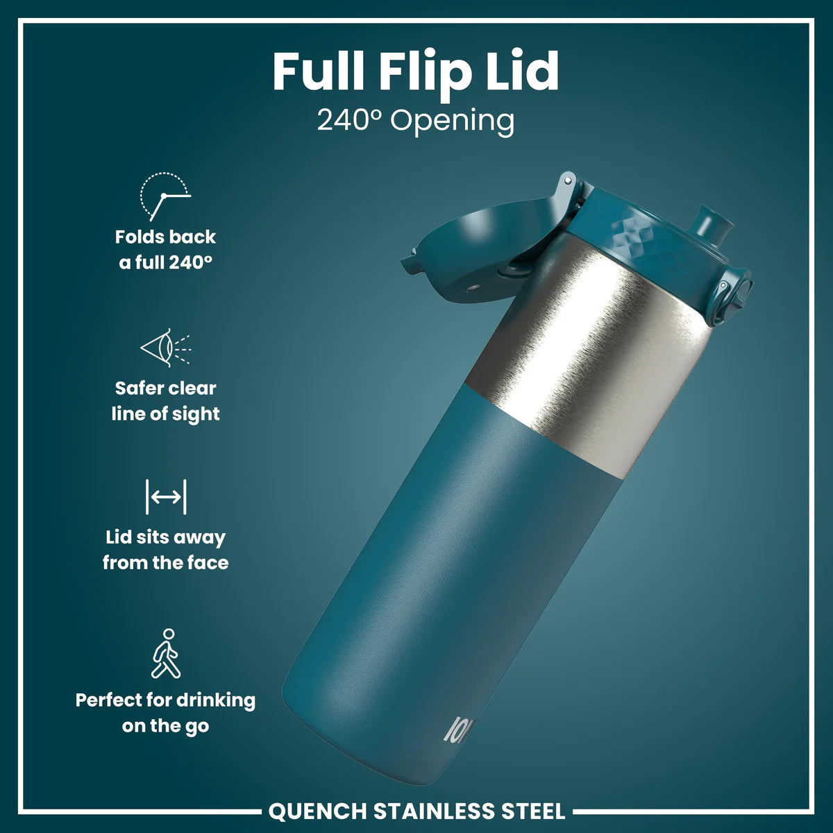 Ion8 Quench Stainless Steel Water Bottle Deep Teal