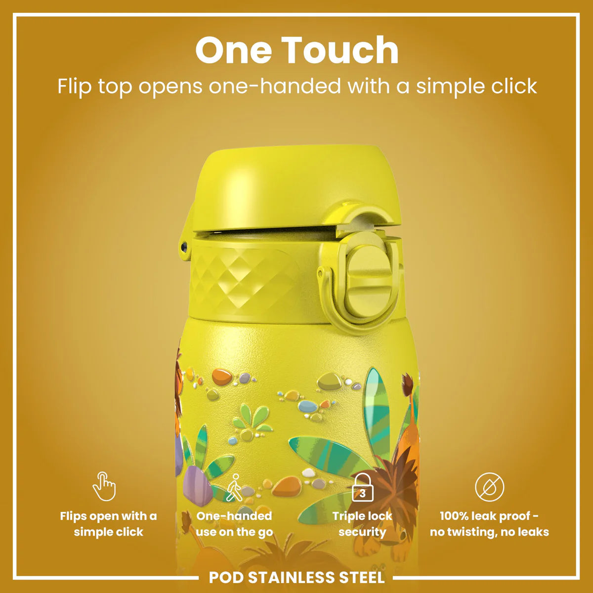 Ion8 Pod Stainless Steel Water Bottle Lions