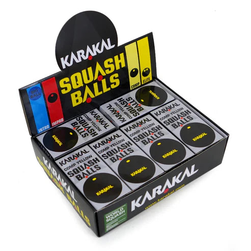 Karakal Yellow Dot Squash Balls x 12