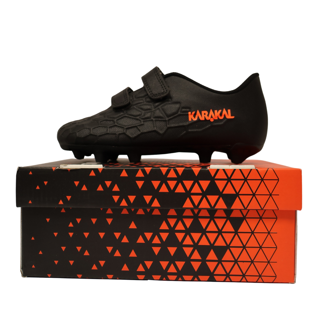 Karakal Hex Football Boot Black Orange x 10 Pairs (10-2UK)