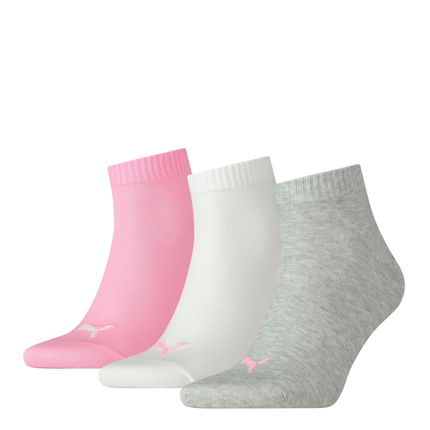 Puma Quarter Sock 3pk Prism Pink New x6