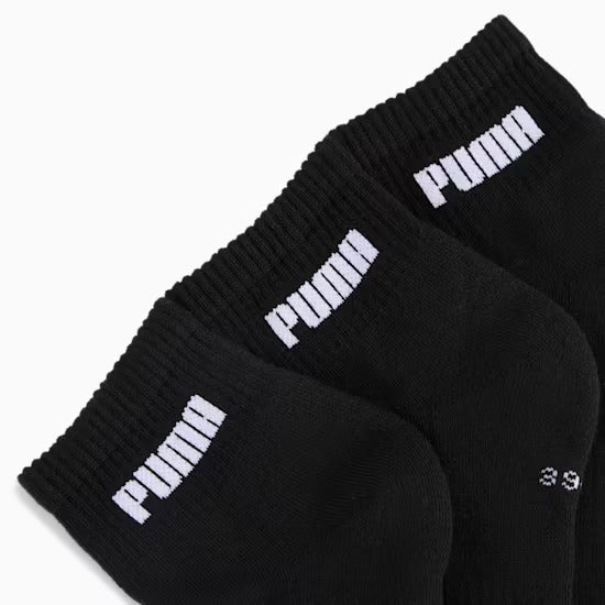 Puma Quarter Sock 3pk  Black New x6