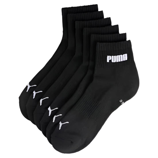 Puma Quarter Sock 3pk  Black New x6