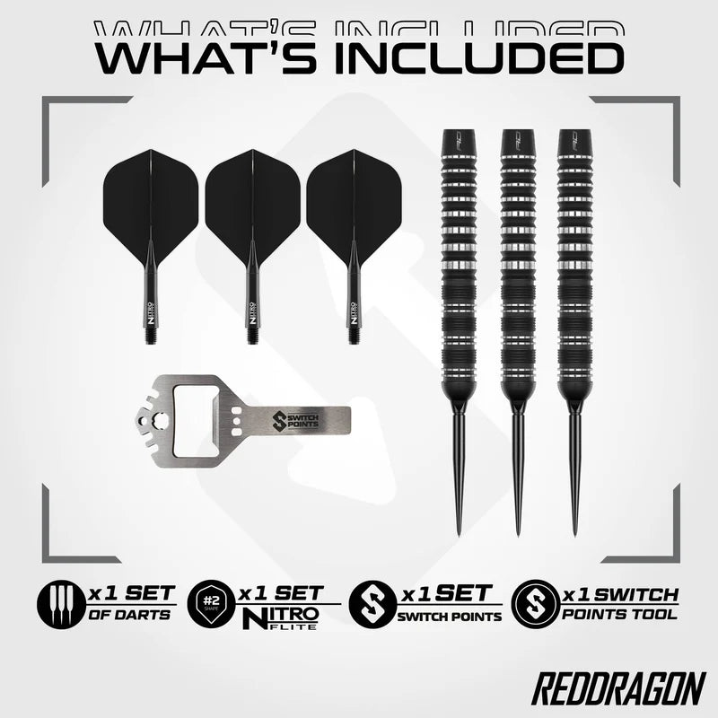 Red Dragon Sable Switch Point Darts Parallel Barrel