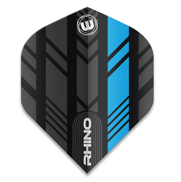 Winmau Rhino Standard Dart Flights Black Blue x 10
