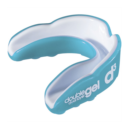 D3 Adult Double Gel Mouthguard Sky Blue White x6