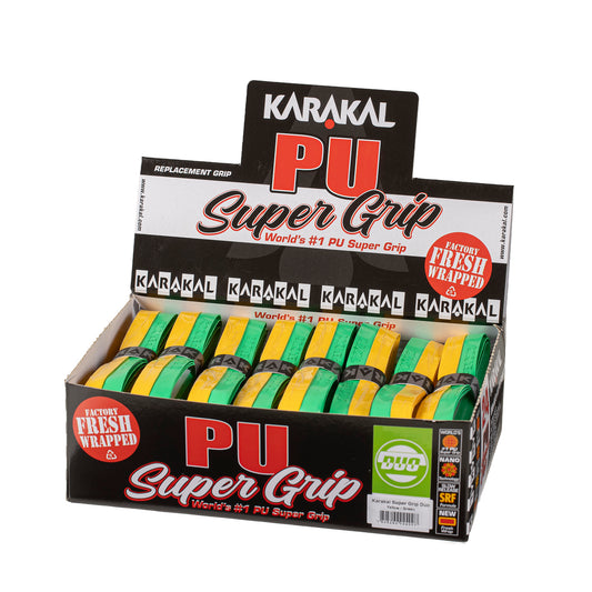 Karakal PU Super Grip Duo Green Yellow x 24