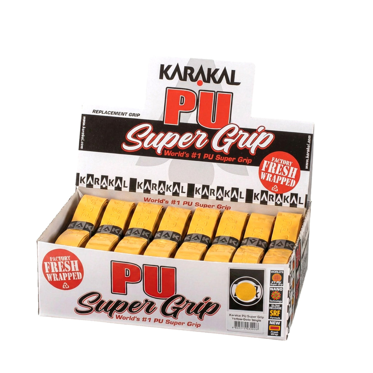 Karakal PU Super Grip Solid Yellow x 24