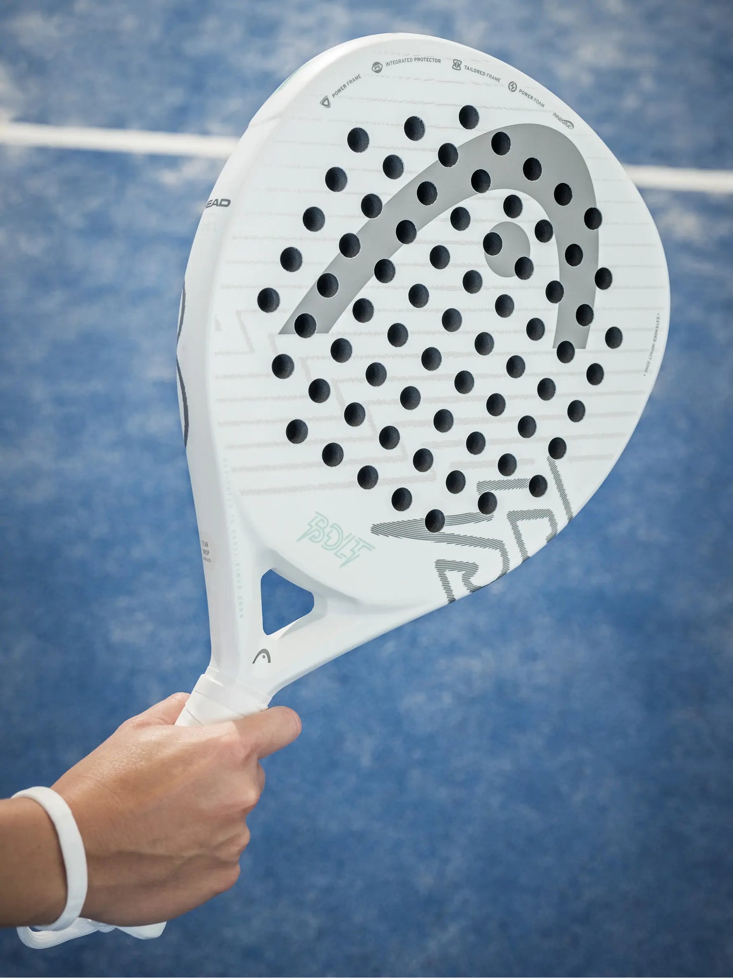 Head Bolt Padel Bat White Grey