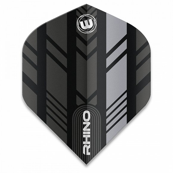 Winmau Rhino Standard Dart Flights Black Grey x 10