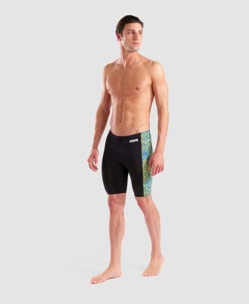 Arena Mens Snakeskin Jammer Black Green Multi