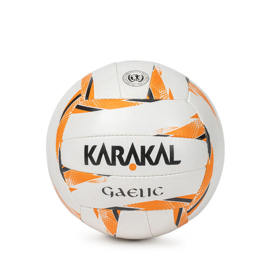 Karakal Quick Touch Gaelic Ball White Orange Splash