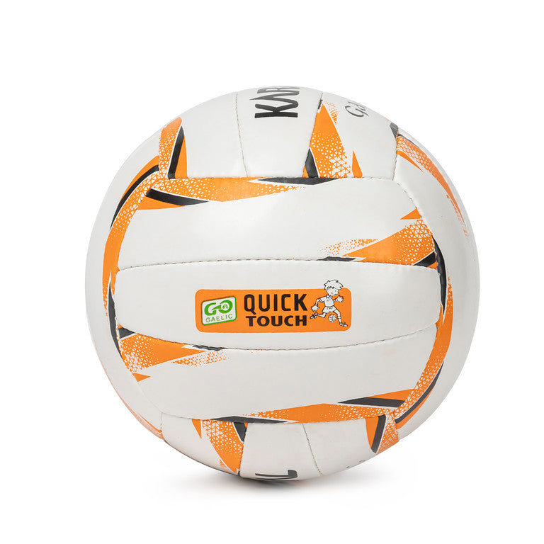 Karakal Quick Touch Gaelic Ball White Orange Splash