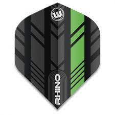 Winmau Rhino Standard Dart Flights Black Green x 10