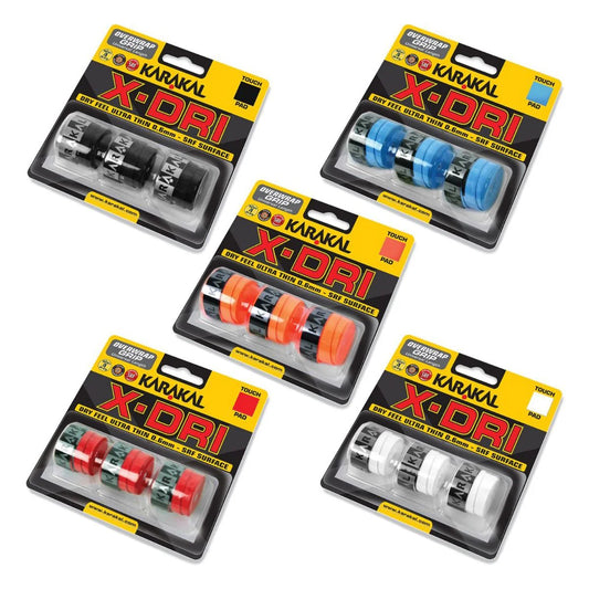 Karakal X Dri Overwrap Grip Assorted x 3