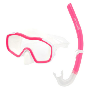 Racoon Combo Set Mask Snorkel White Pink