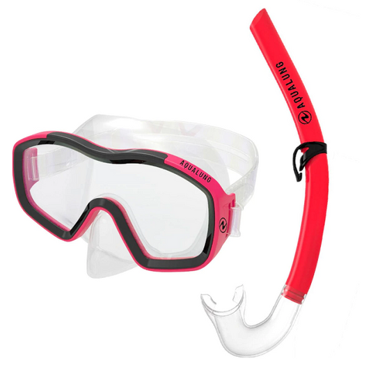 Racoon Combo Set Mask Snorkel Transparent Red Black