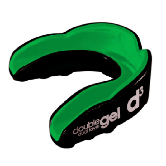 d3 Junior Double Gel Mouthguard Black Green x 6