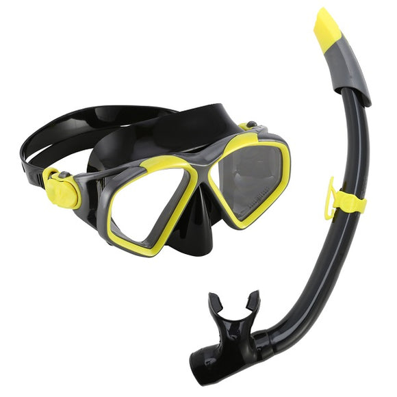 Aqualung Hawkeye Combo Set Mask Snorkel Yellow Grey