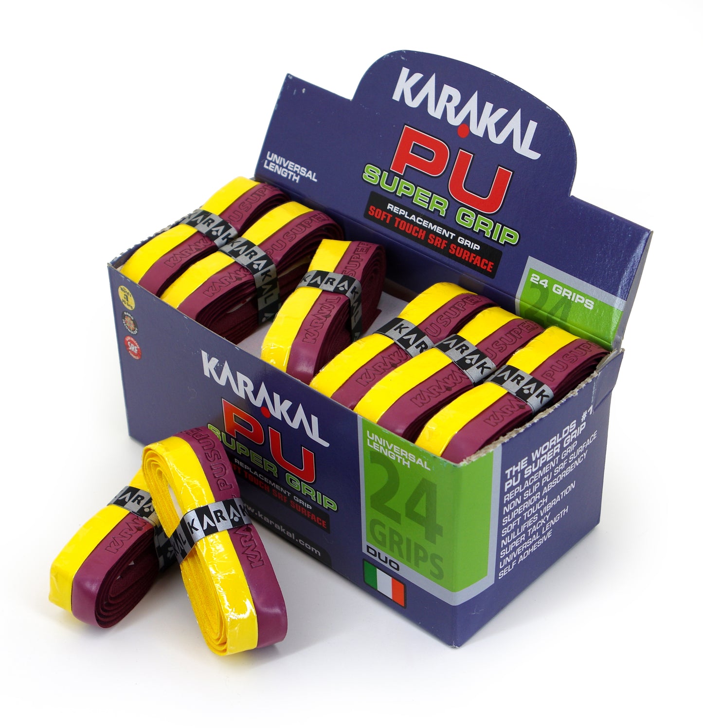 Karakal PU Super Grip Duo Maroon Yellow x 24