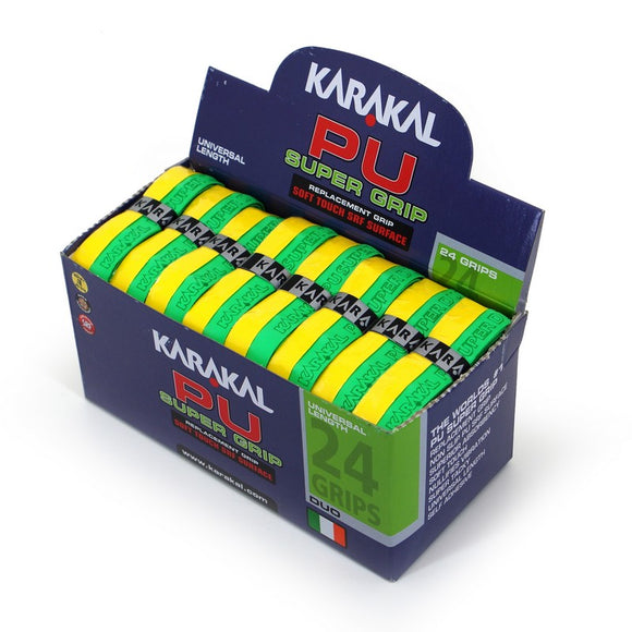 Karakal PU Super Grip Duo Green Yellow x 24