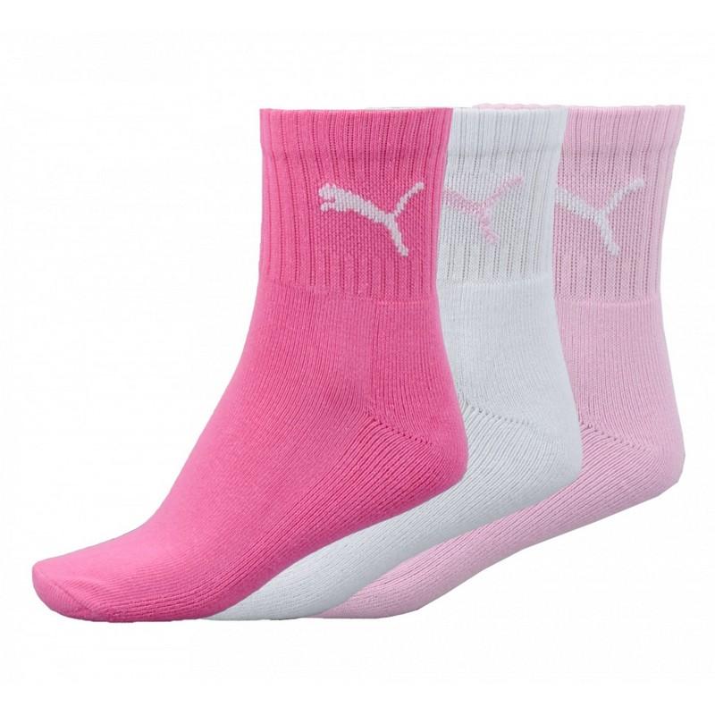 Puma Crew Sock 3 Pack Pink x 6