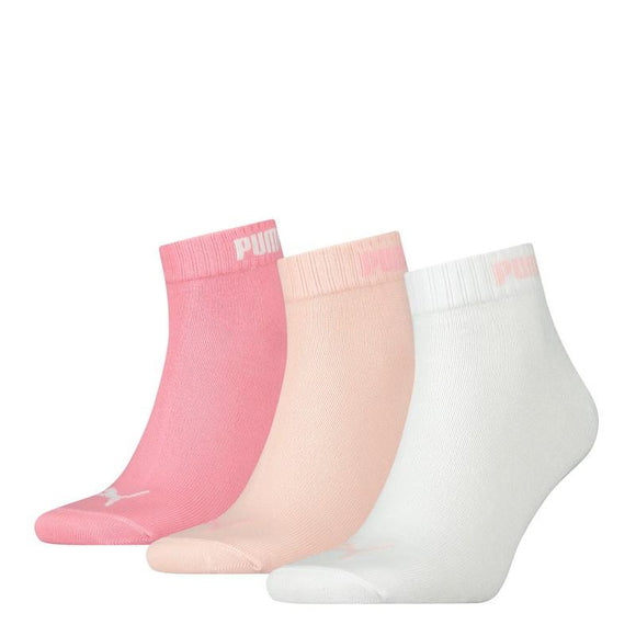 Puma Quarter Sock 3 Pack Pink x 6