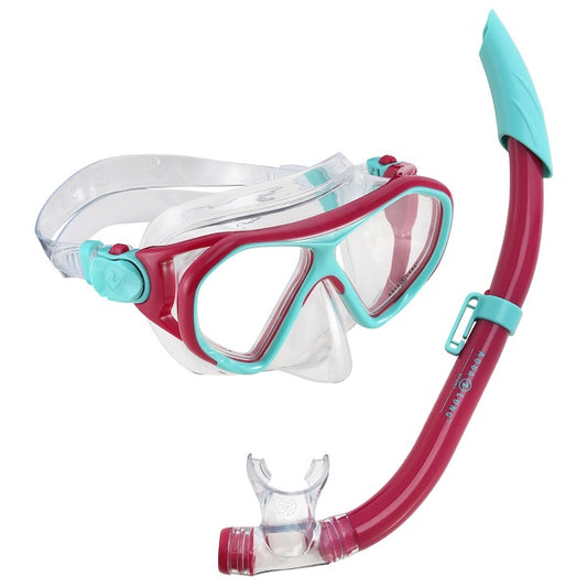 Urchin Combo Set Mask Snorkel Junior Pink Turquiose