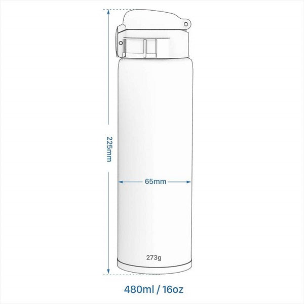 Ion8 Steel 480ml Cafestor Travel Flask Black